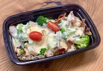 KETO - Pork Loin over Broccoli and Cheddar Casserole